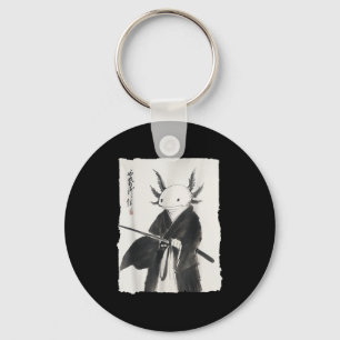 Axolotl Samurai Janpanese Vintage Warrior Art Anim Keychain