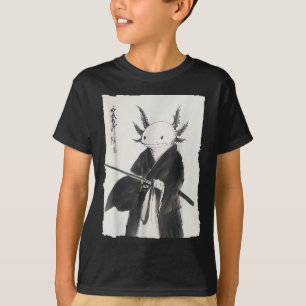 Axolotl Samurai Janpanese Vintage Warrior Art Anim T-Shirt