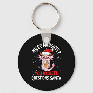 Axolotl Santa Hat Axolotl Questions Christmas Boys Keychain