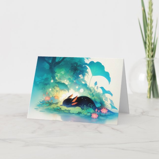 Axolotl Secret Flower Pond Hideaway Card (Front)