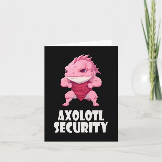 Axolotl Security Funny Muscles Axolotl Cute Hallow Card (Front)