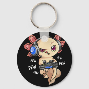 Axolotl Shirt Kids Boys Gamers - Kawaii Video Game Keychain