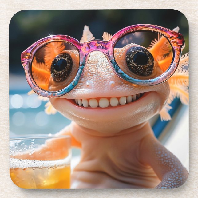 Axolotl Smile Coaster (Front)