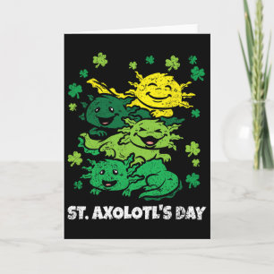 Axolotl St Patricks Day Cute Animal Shamrock Clove Card