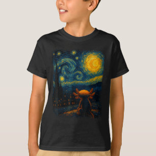 Axolotl Starry Night Van Gogh Art Gifts For Men Wo T-Shirt