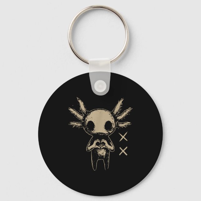 Axolotl Still Emo Goth  Keychain (Front)