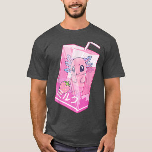 Axolotl Strawberry Milk Shake Carton with Pastel A T-Shirt