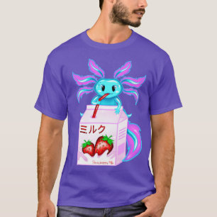 Axolotl Strawberry Milk Shake Kawaii Cute Japanese T-Shirt