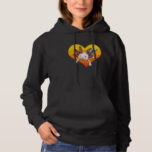 Axolotl Sunset Heart Women Mexican Fish Amphibia Hoodie