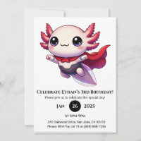 Axolotl Superhero in Armour Birthday