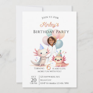 Axolotl-themed Birthday Invitation