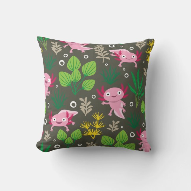 Axolotl Throw Pillow (Front)