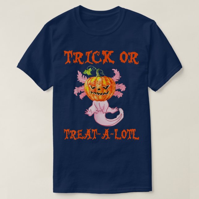 Axolotl Trick Or Treat Axolotl Halloween Costume  T-Shirt (Design Front)