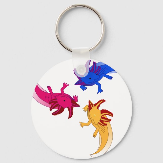 Axolotl Trio Keychain (Front)