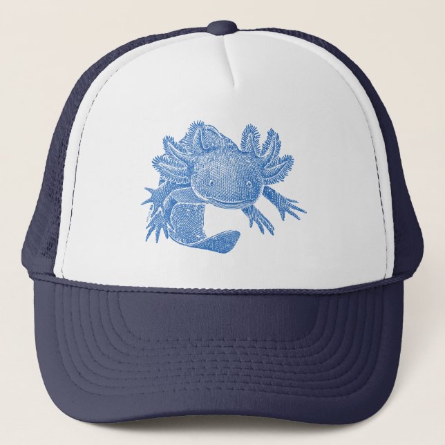 Axolotl Trucker Hat - BLUE (Front)