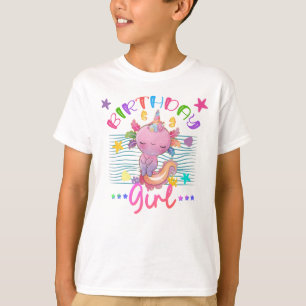 Axolotl Unicorn Birthday Girl Party Theme Colourfu T-Shirt