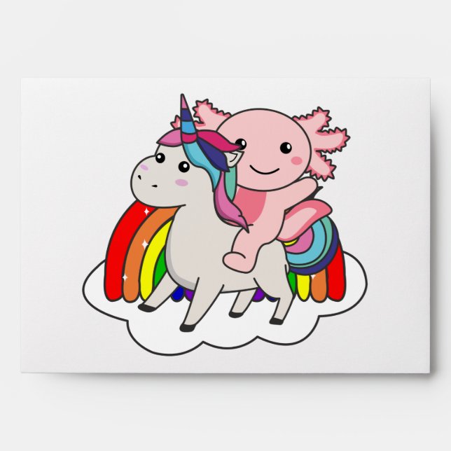 Axolotl Unicorn Rainbow Animals Unicorns Enveloppe (Devant)