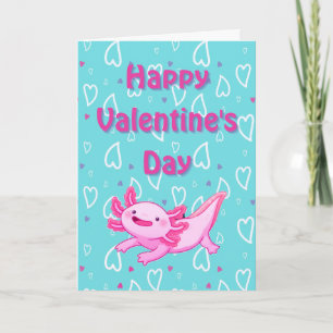 Axolotl valentines day cards