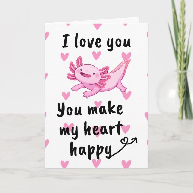 Axolotl valentines day cards (Front)