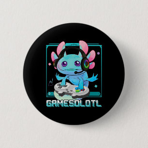Axolotl Video Gamer Kawaii Pastel Goth Cute Anime  2 Inch Round Button