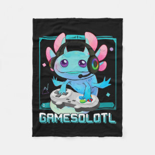 Axolotl Video Gamer Kawaii Pastel Goth Cute Anime  Fleece Blanket