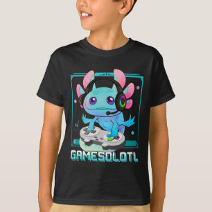 Axolotl Video Gamer Kawaii Pastel Goth Cute Anime T-Shirt