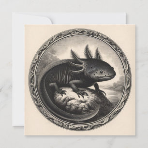 Axolotl Vintage Illustration Card