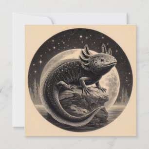 Axolotl Vintage Illustration Card