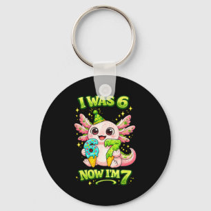Axolotl was 6 7 birthday 67 meme funny six seven keychain