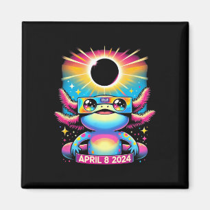 Axolotl Wearing Solar Eclipse Gles April 8 2024 Magnet