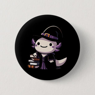 Axolotl Witch - Cute Halloween 2 Inch Round Button