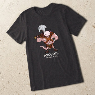 Axolotl With An Axe Gladiator Warrior Artwork Tri-Blend Shirt