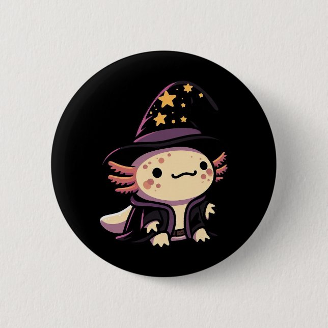 Axolotl Wizard - Fantasy Pet 2 Inch Round Button (Front)