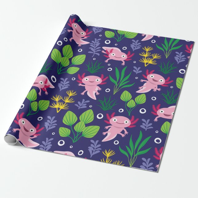 Axolotl Wrapping Paper (Unrolled)