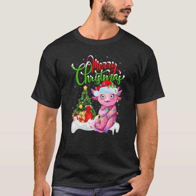 Axolotl  Xmas Decorations Santa Axolotl Christmas T-Shirt (Front)