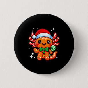 Axolotl Xmas Hat Santa Cute Funny Christmas Pajama 2 Inch Round Button