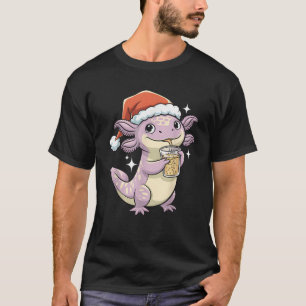 Axolotl Xmas Hat Santa Tree Cute Funny Christmas P T-Shirt