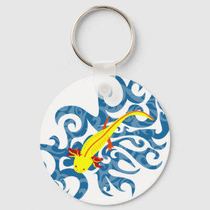 Axolotl Yellow in Water Keychain