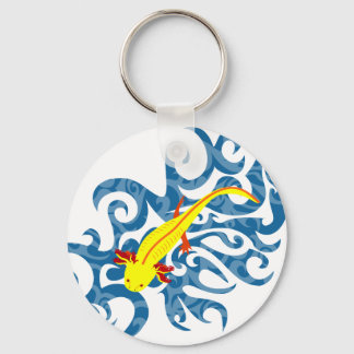 Axolotl Yellow in Water Keychain