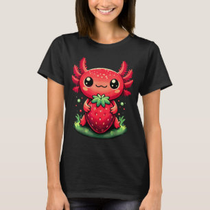 Axolotls Cute Strawberry Summer Fruit Lover Kawaii T-Shirt