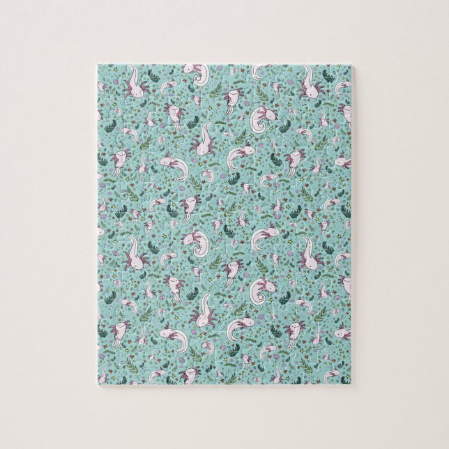 Axolotls in Blue Jigsaw Puzzle (Vertical)