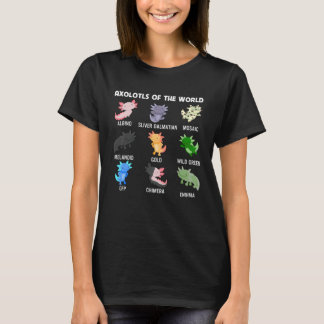 Axolotls Of The World Cute Axolotl Fish Sweet Anim T-Shirt
