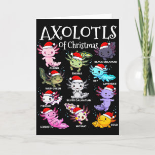 Axolotls Santa Hat Christmas Pajama Cute Animal Ax Card
