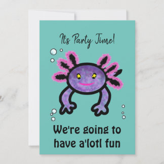 Axoltl Party Invitation