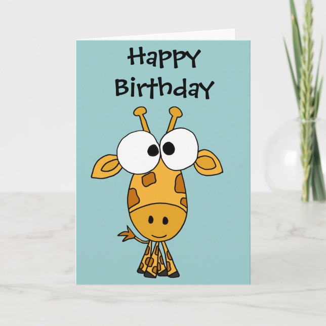AY- Funny Giraffe Cartoon Card (Front)