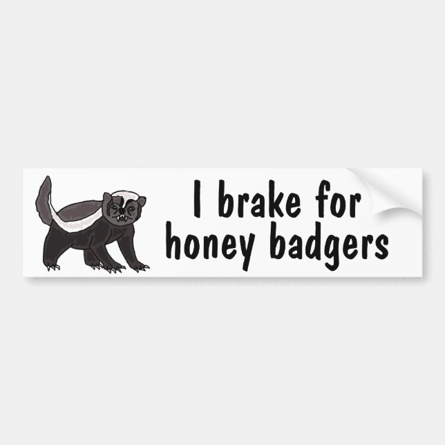 AY- I Brake for Honey Badgers Bumper Sticker (Front)