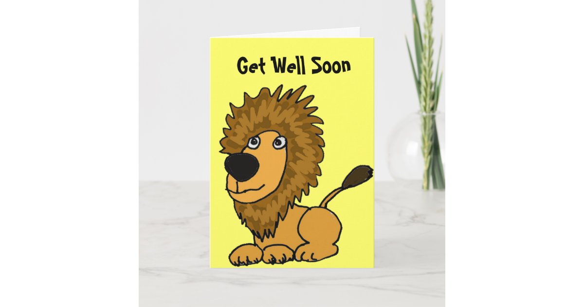 AY-Lion Cartoon Get Well Card | Zazzle AY-Lion Cartoon Get Well Card | Zazzle