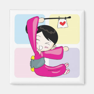 Aya-chan E-shape Square Magnet