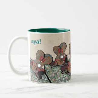aya! "Mouse hunt" Two-Tone Coffee Mug
