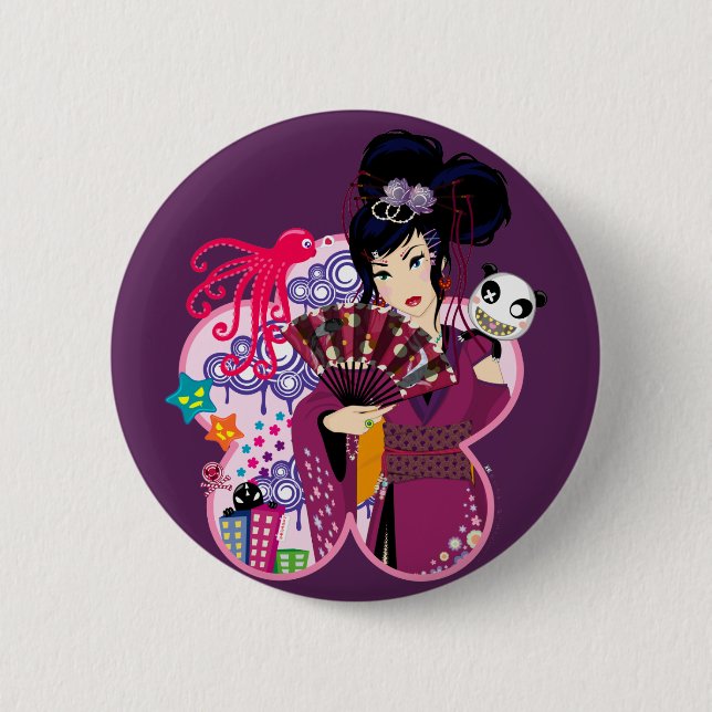 Ayaka in Harajuku Town 2 Inch Round Button (Front)
